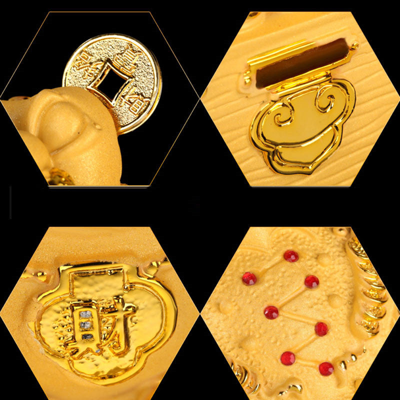 Buddha Stones Feng Shui Soldi Rana Statua Fortuna Ricchezza Decorazione - image 7