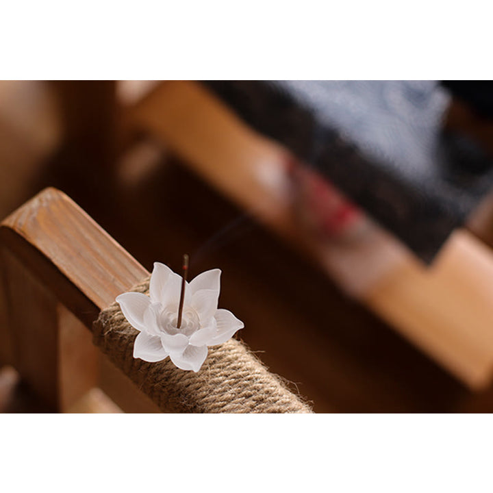 Buddha Stones Mini Lotus Liuli Cristallo Guarigione Meditazione Bastoncino Bruciatore di Incenso