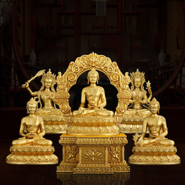 Statua di Buddha della medicina Shakyamuni Amitabha, statua in rame della serenità, decorazione per la casa - image 0
