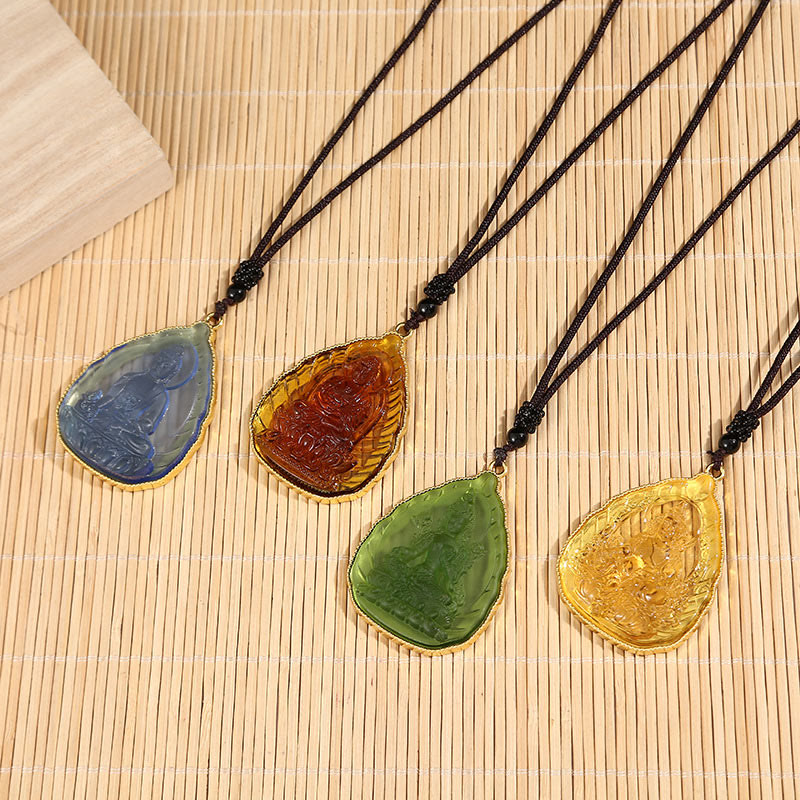 Collana con ciondolo di cristallo Liuli Buddha tibetano e serenità - image 2