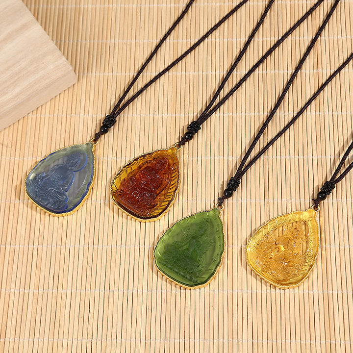 Collana con ciondolo di cristallo Liuli Buddha tibetano e serenità - image 2