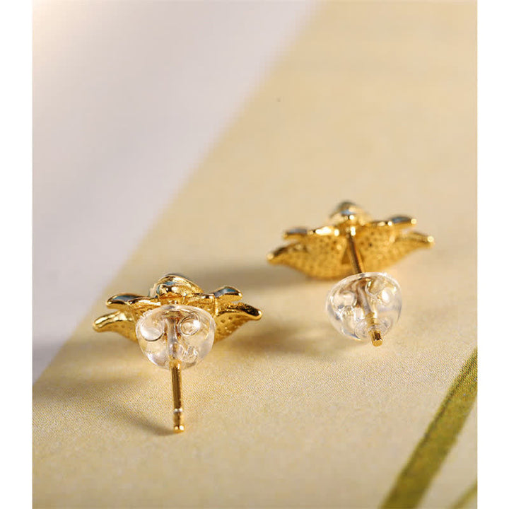 Orecchini di successo in argento sterling 925 con fiore di loto in giada ciano Hetian
