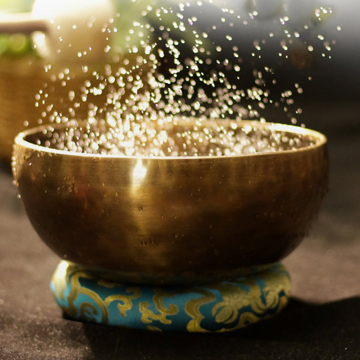 Buddha Stones Tibetan Sound Bowl Artigianale per Guarigione e Meditazione Set di Campane Tibetane per Canto ad Energia Positiva