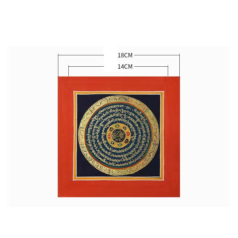 Dipinto Thangka tibetano fatto a mano, benedizione spirituale, scatola cieca, motivo a colori casuali