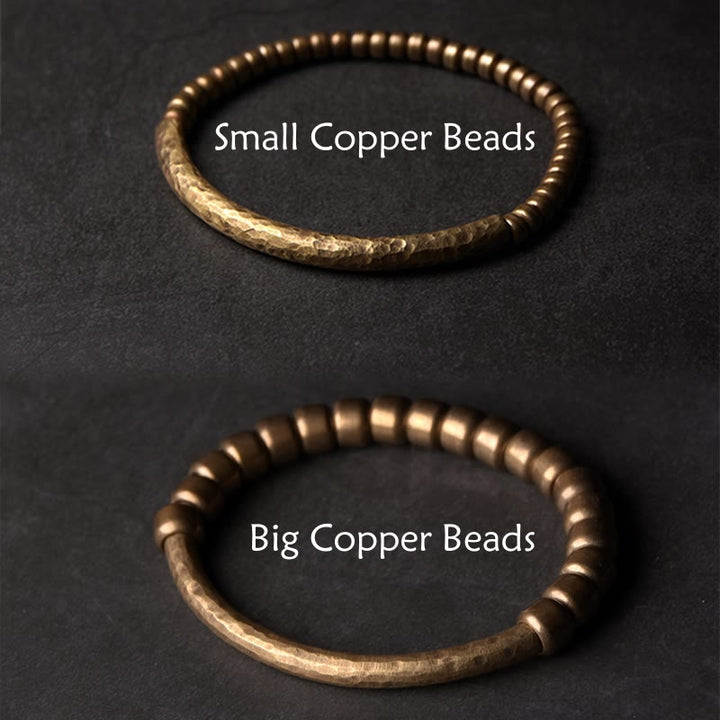 Braccialetto di perline di ottone e rame con design semplice Buddha Stones, fortuna e ricchezza