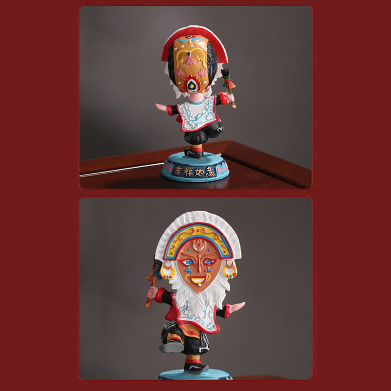 Buddha Stones Tibetan Opera Maschera Viso Marionetta Casa Ufficio Auto Decorazione Ornamento