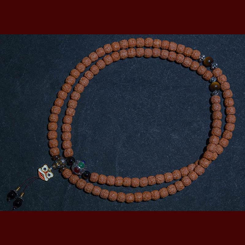 Tibet 108 Mala Beads Rudraksha Bodhi Seed Zodiaco Cinese Natale Buddha Ricchezza Braccialetto Charm
