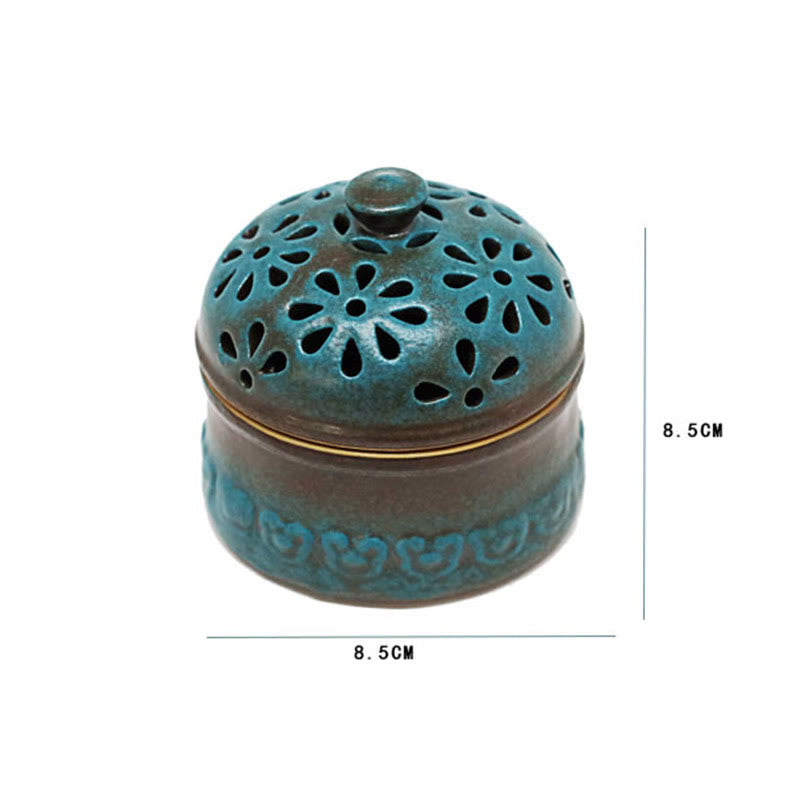 Buddha Stones Mini Hollow Meditazione Spirituale Ceramica Piccolo Bruciatore di Incenso Decorazione