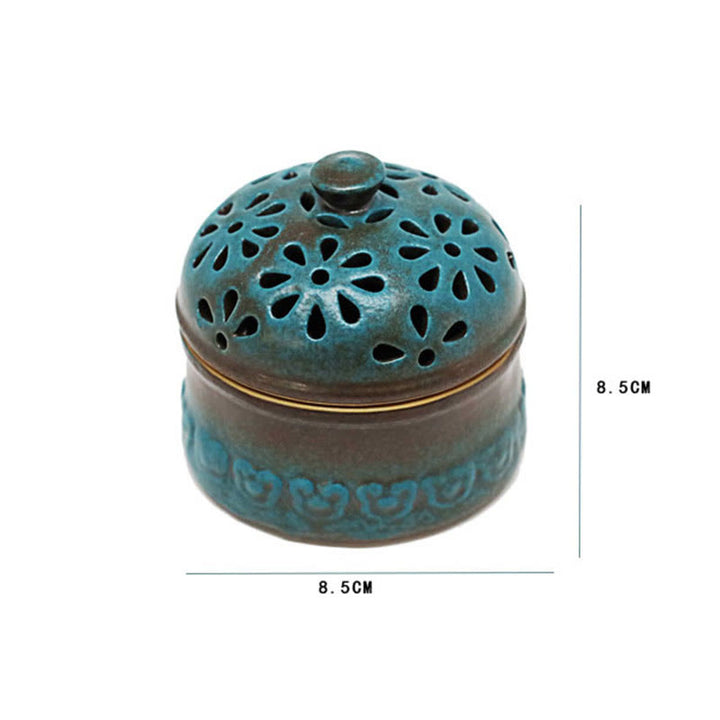Buddha Stones Mini Hollow Meditazione Spirituale Ceramica Piccolo Bruciatore di Incenso Decorazione