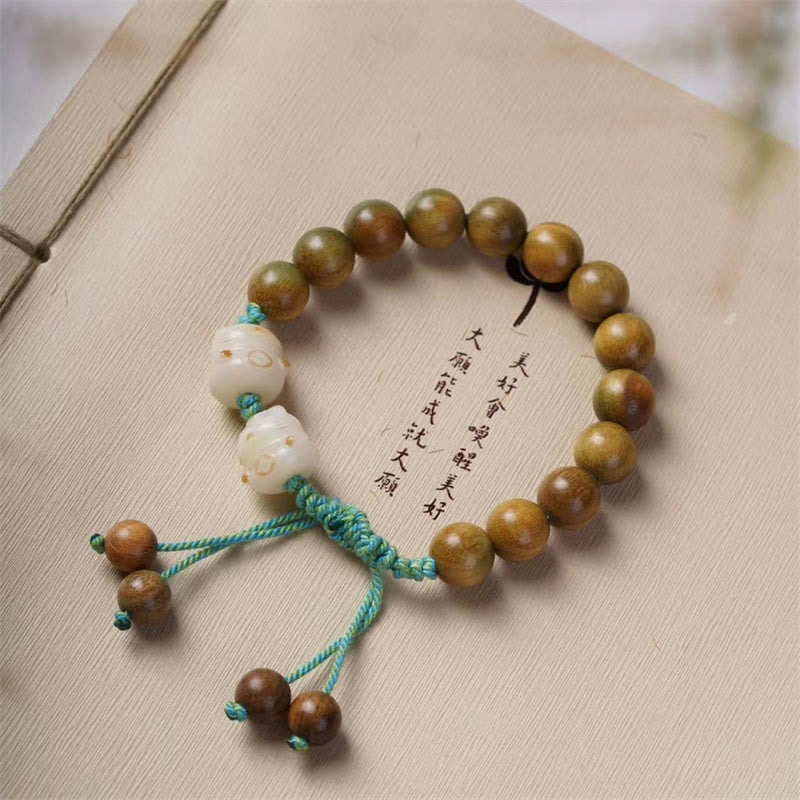 Braccialetto positivo Buddha Stones Sandalo verde Bodhi Seed Lucky Cat - image 2