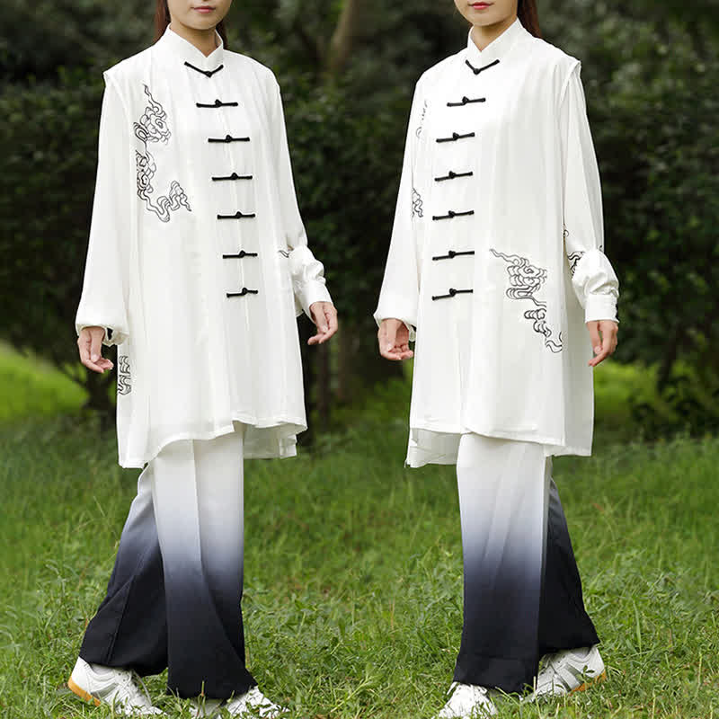 Buddha Stones Nuvole di buon auspicio Gradiente Meditazione Preghiera Spirituale Zen Tai Chi Qigong Pratica Set di abbigliamento da donna - image 8