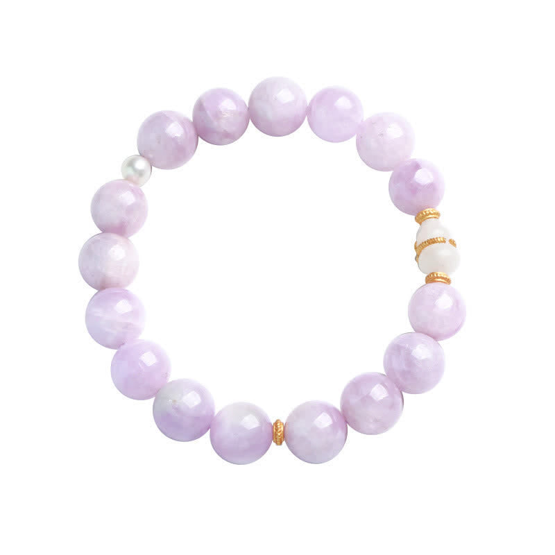 Braccialetto spirituale di crescita dell'amore con zucca di giada bianca di Hetian Kunzite
