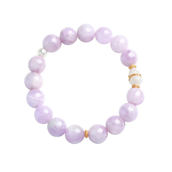 Braccialetto spirituale di crescita dell'amore con zucca di giada bianca di Hetian Kunzite
