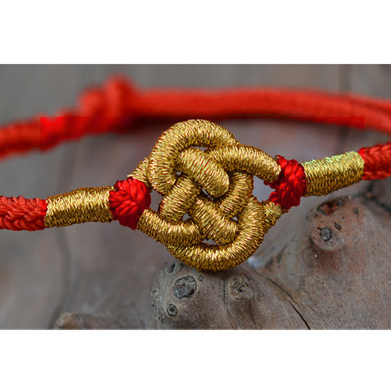 Braccialetto fatto a mano con corda intrecciata con nodo cinese, design semplice, fortuna e forza