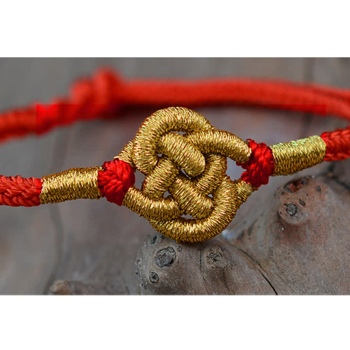 Braccialetto fatto a mano con corda intrecciata con nodo cinese, design semplice, fortuna e forza