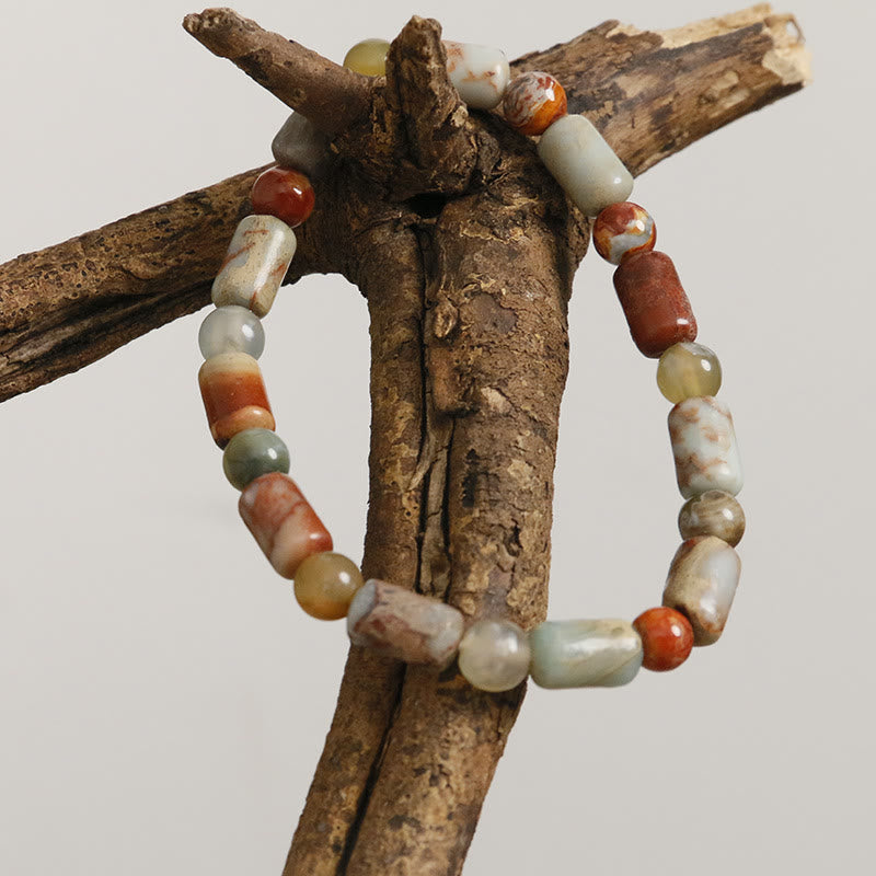 Braccialetto di protezione in pietra naturale Buddha Stones Sea Sediment Jasper Agate