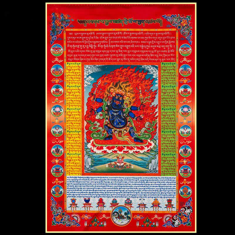 Buddha Stones Bandiera tibetana a 10 colori raffigurante il Buddha del Cavallo del Vento, simbolo di guarigione e buon auspicio per la preghiera all'aperto. - image 6