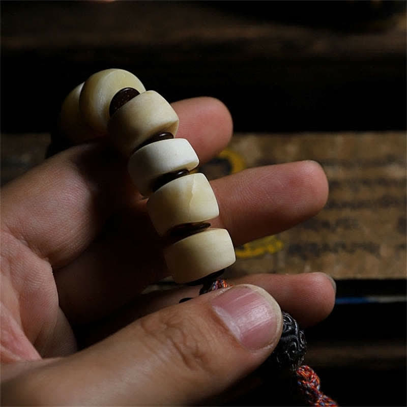 Bracciale Mala tibetano con 108 perle di Mala di Yak Bone Balance Strength