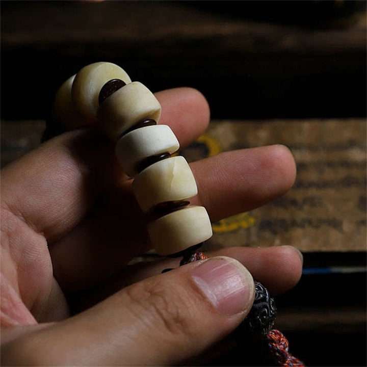 Bracciale Mala tibetano con 108 perle di Mala di Yak Bone Balance Strength