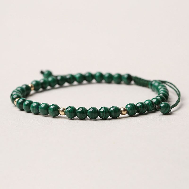 Braccialetto di protezione e calma con Buddha Stones in malachite naturale da 4 mm - image 2