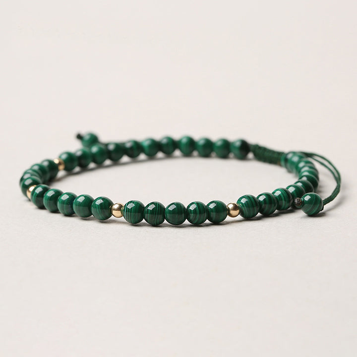 Braccialetto di protezione e calma con Buddha Stones in malachite naturale da 4 mm - image 2