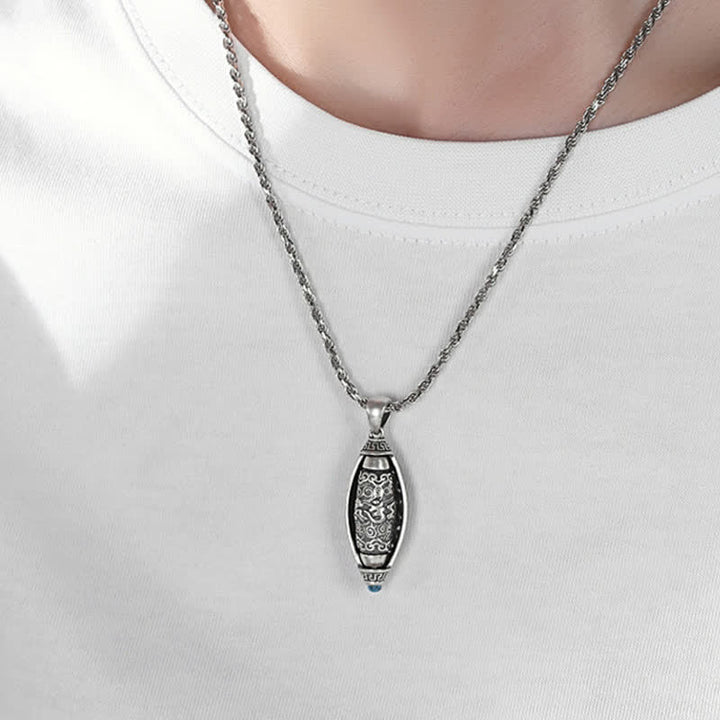 Collana di protezione con ciondolo girevole Buddha Stones Tibet Om Mani Padme Hum