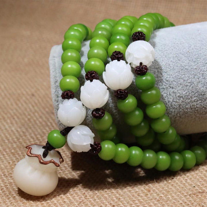 Buddha Stones Natural Bodhi Seed 108 Perline Mala Braccialetto della Saggezza