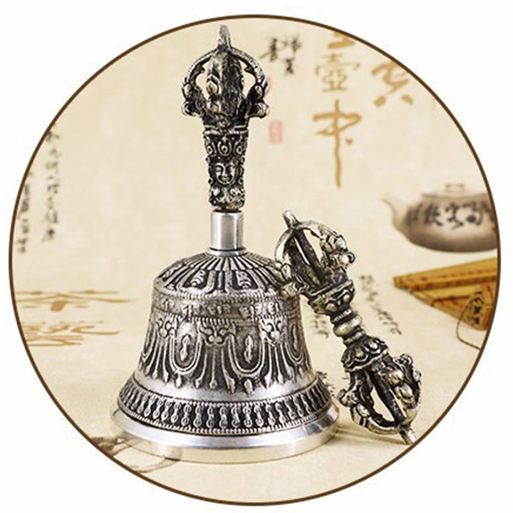Set di campane per meditazione tibetane Buddha Stones e decorazioni in rame Vajra Dorje