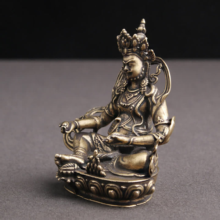 Buddha Stones Jambhala Bodhisattva Figurina Serenità Statua di Rame Decorazione - image 6