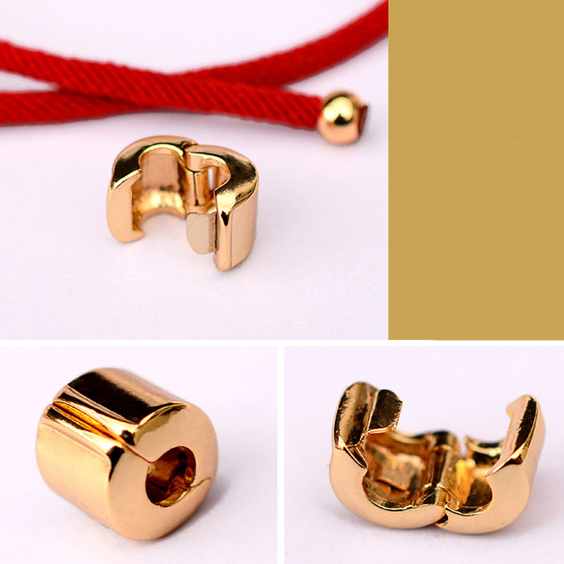 Braccialetto Buddha Stones PiXiu Luck Red String placcato oro 24K