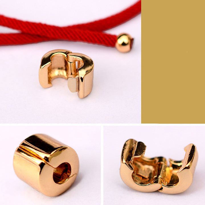 Braccialetto Buddha Stones PiXiu Luck Red String placcato oro 24K