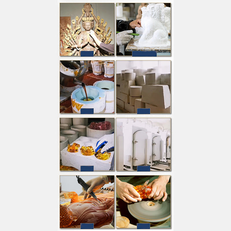 Buddha Stones fatte a mano Ksitigarbha Bodhisattva Figurina Liuli Cristallo Pezzo d'arte Statua della serenità Decorazione per la casa - image 16