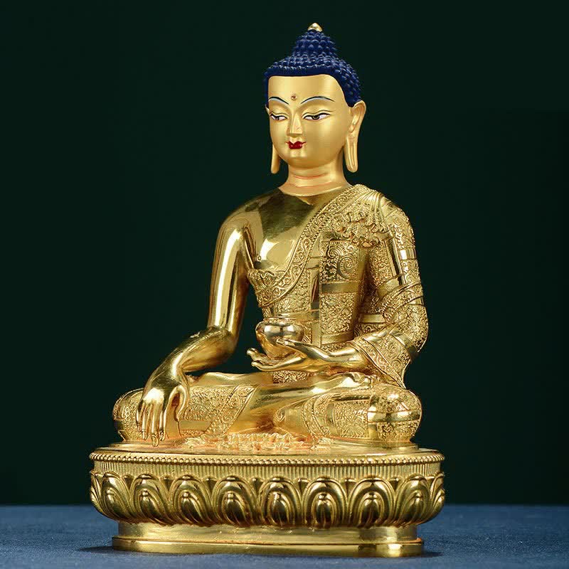 Statua di Buddha Shakyamuni Statua di rame dell'illuminazione Decorazione per la casa - image 3