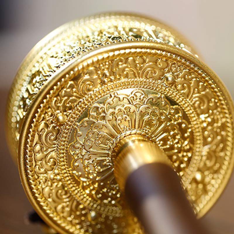 Ruota di preghiera tibetana Sei parole vere Decorazione curativa in legno di sandalo