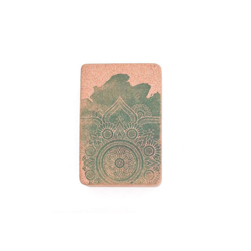 Buddha Stones Mandala Tibetano Blocco di Sughero per Yoga Consapevole - Mandala Verde - image 8