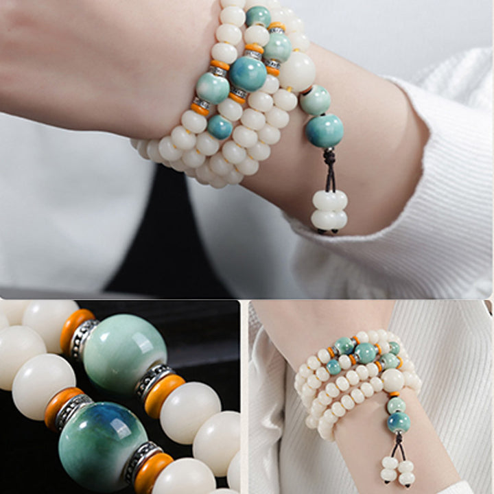 Buddha Stones Braccialetto con ciondolo di benedizione del loto con perline di Bodhi - image 9