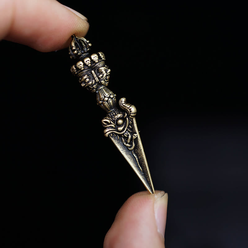 Buddha Stones Tibet Dorje Vajra Inciso Potere Spirituale Pendente Decorazione Appesa