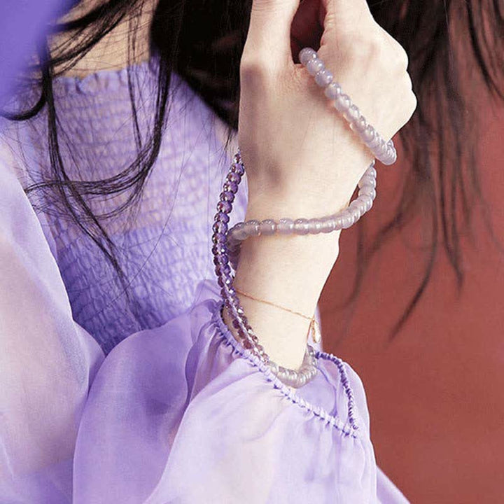 Braccialetto di guarigione con cristallo di ametista naturale e meditazione - image 6