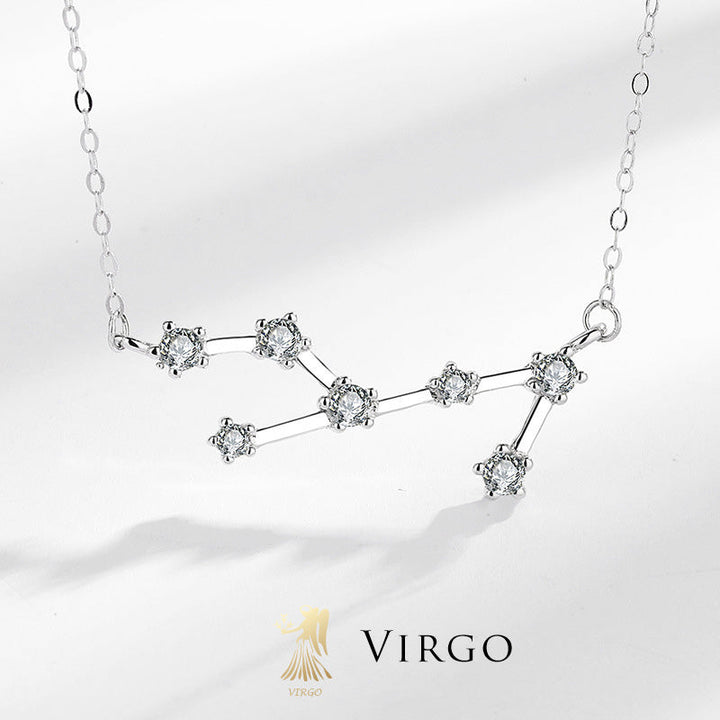 Buddha Stones 925 Sterling Silver 12 Costellazioni dello Zodiaco Astrologia Benedizione Collana Pendente - Vergine - image 24
