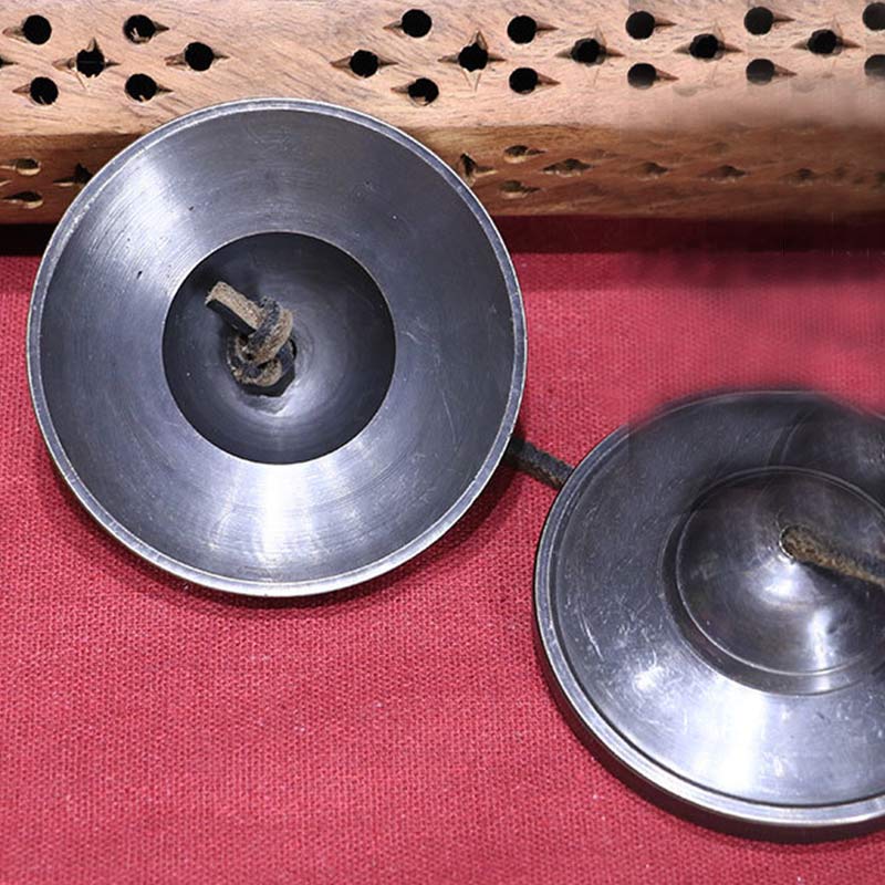 Buddha Stones Campana tibetana Tingsha in rame, decorazione portafortuna con sacchetto - image 5