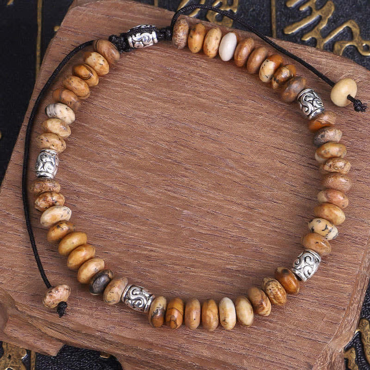 Braccialetto con perline positive Picture Jasper