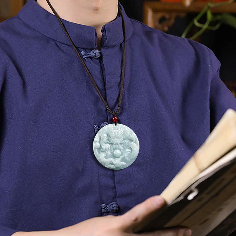 ❗❗❗Un'offerta lampo - Collana con amuleto di successo in giada con drago dello zodiaco cinese, Buddha Stones - image 5