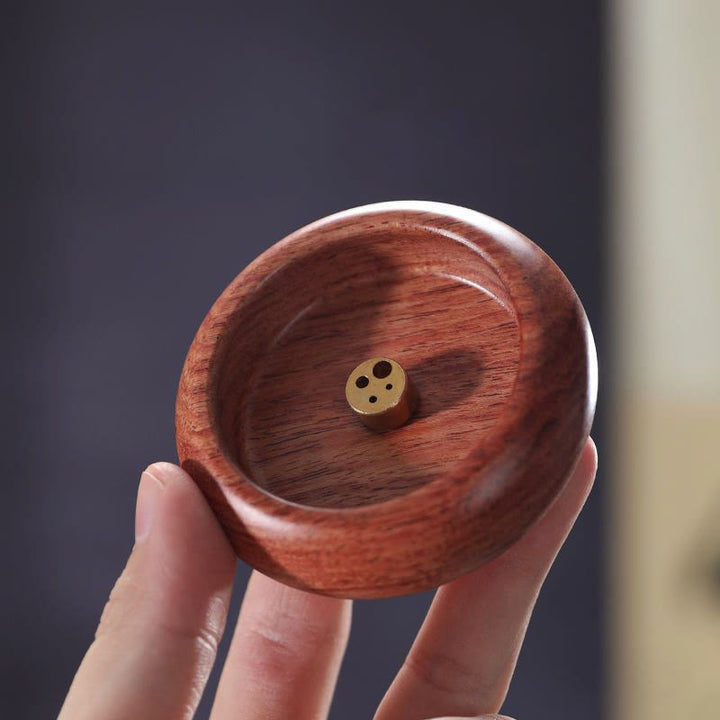 Buddha Stones Mini Legno di Ebano Palissandro Meditazione Bastone Guarigione Bruciatore di Incenso Decorazione