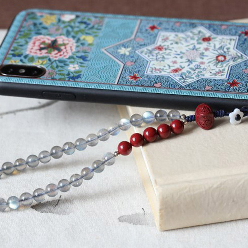 Decorazione per telefono calma e positiva in pietra di luna naturale cinabro - image 5