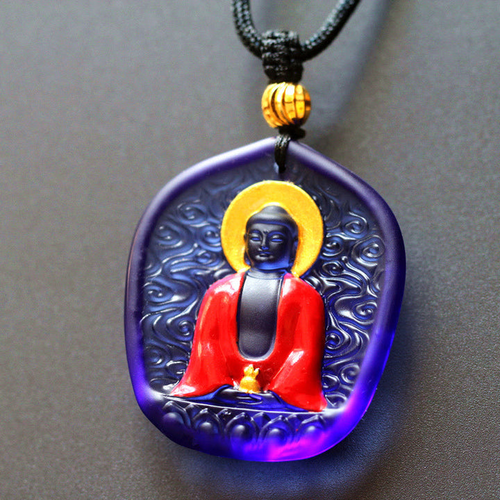 Buddha Stones Tibet Medicina Buddha Liuli Cristallo Compassione Collana Pendente - Buddha della Medicina - image 8