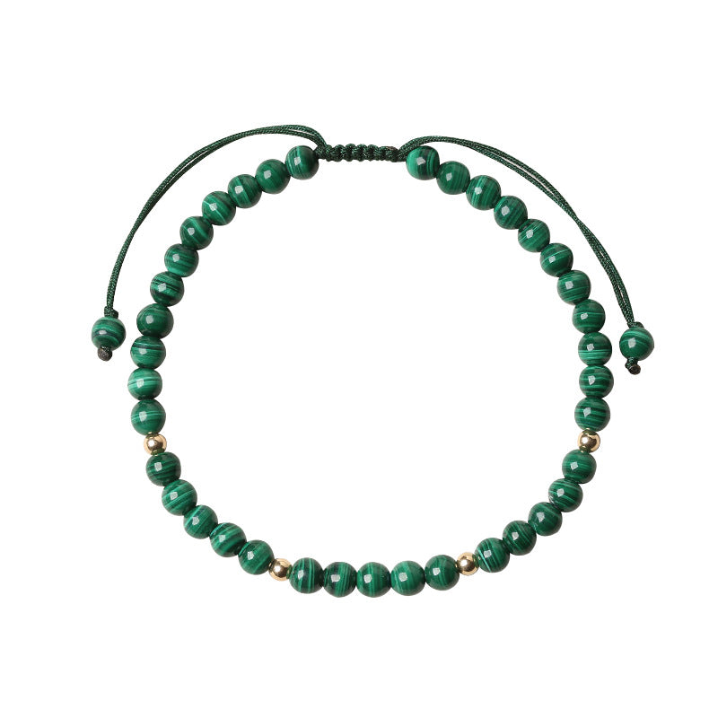 Braccialetto di corda di protezione e calma in malachite naturale Buddha Stones - image 5