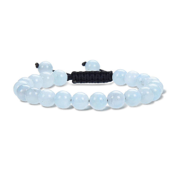 Buddha Stones Pietre di cristallo con potere curativo naturale Bracciale unisex regolabile in macramè - Acquamarina - image 7