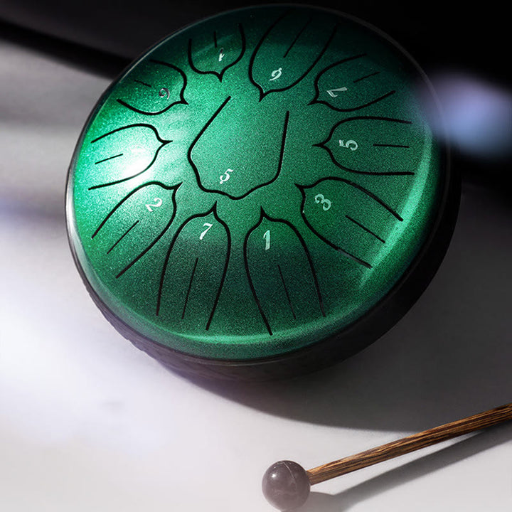 Buddha Stones Steel Tongue Drum Sound Healing Meditazione Yoga Lotus Drum Kit 11 Note 6 Pollici