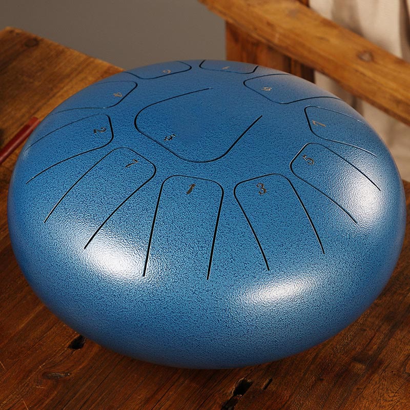 Buddha Stones Steel Tongue Drum Sound Healing Mindfulness Meditazione Yoga Drum Kit 11 Note 8 Pollici - SteelBlue - image 20