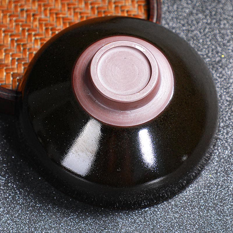 Buddha Stones Foglia d'acero dorata Tazza da tè cinese Jianzhan in ceramica Tazza da tè Tenmoku Kung Fu